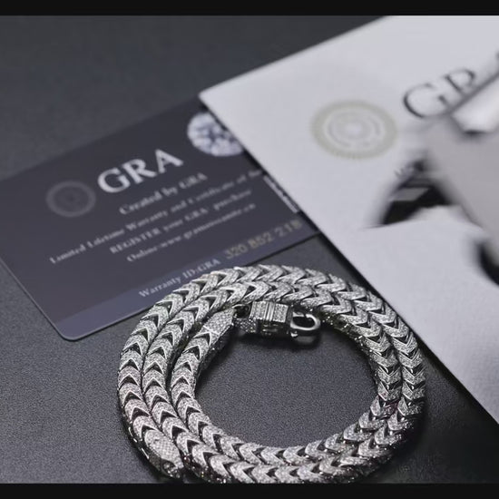 6mm S925 Moissanite Franco Link Chain - Different Drips