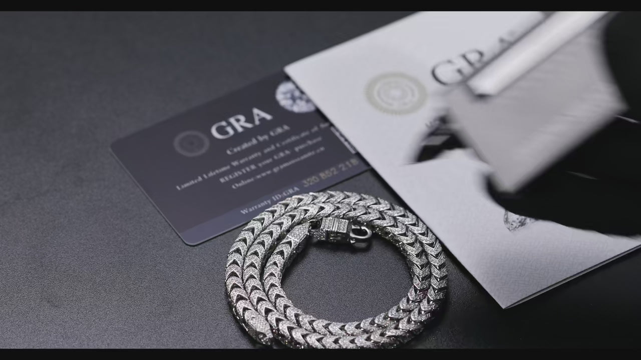 6mm S925 Moissanite Franco Link Chain - Different Drips