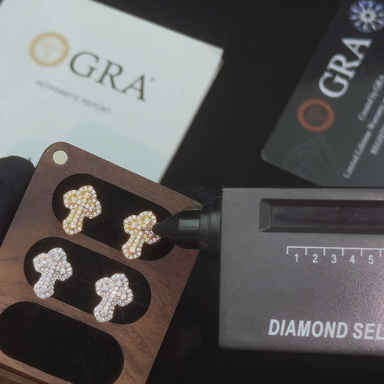 Moissanite Micro-Prong Cross Stud Earrings - Different Drips