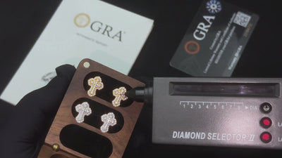 Moissanite Micro-Prong Cross Stud Earrings - Different Drips