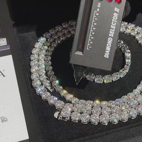 Moissanite Tennis Chain 18k Gold (All Sizes) - Different Drips