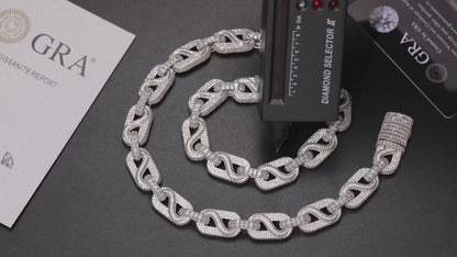 14mm S925 Moissanite Infinity Mariner Link Chain - Different Drips