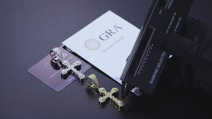 S925 Moissanite Clustered Cross Pendant - Different Drips