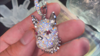Iced Moissanite Bulldog Head Pendant - Different Drips