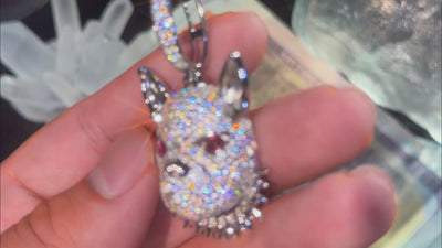 Iced Moissanite Bulldog Head Pendant - Different Drips