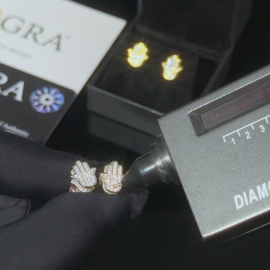 S925 Iced Hamsa Moissanite Stud Earrings - Different Drips