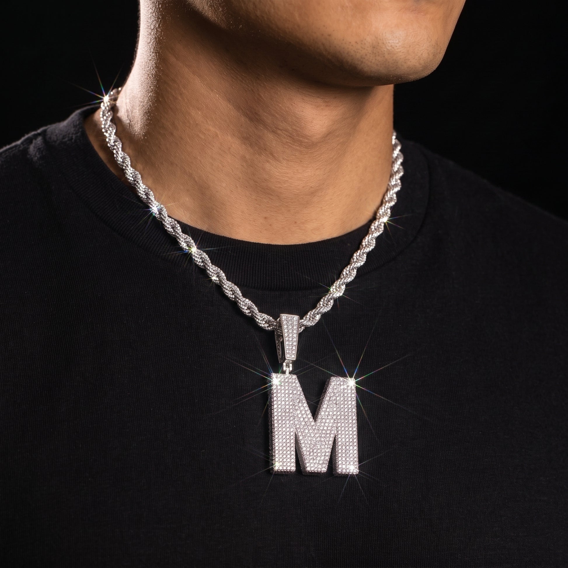 Large Bold Font Single Letter Pendant - Different Drips
