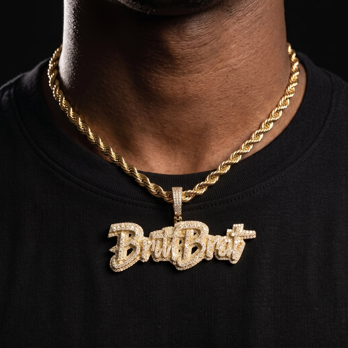 Layered Script Custom Letter Pendant - Different Drips