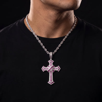 Baguette Colored Cross Pendant - Different Drips
