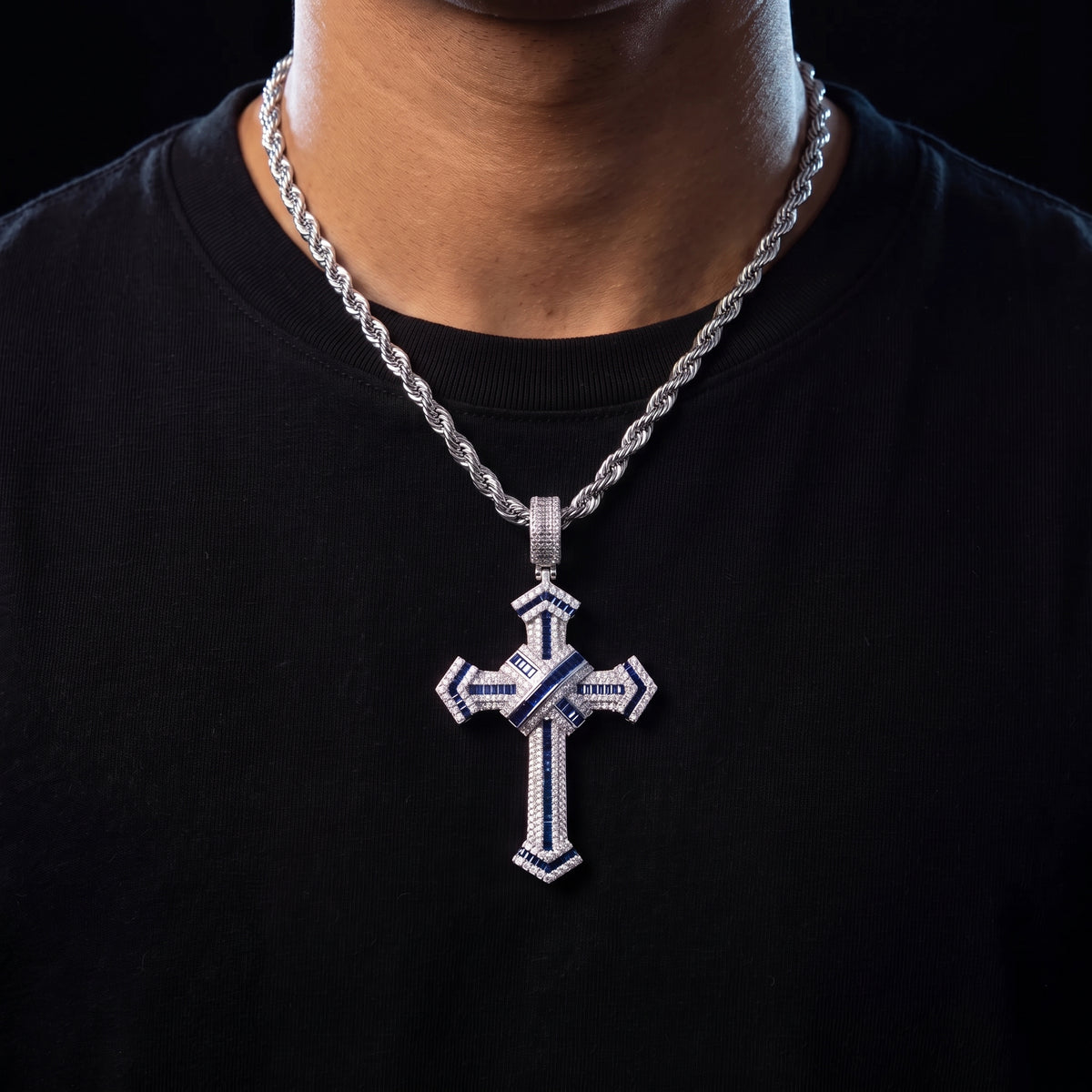 Baguette Colored Cross Pendant - Different Drips
