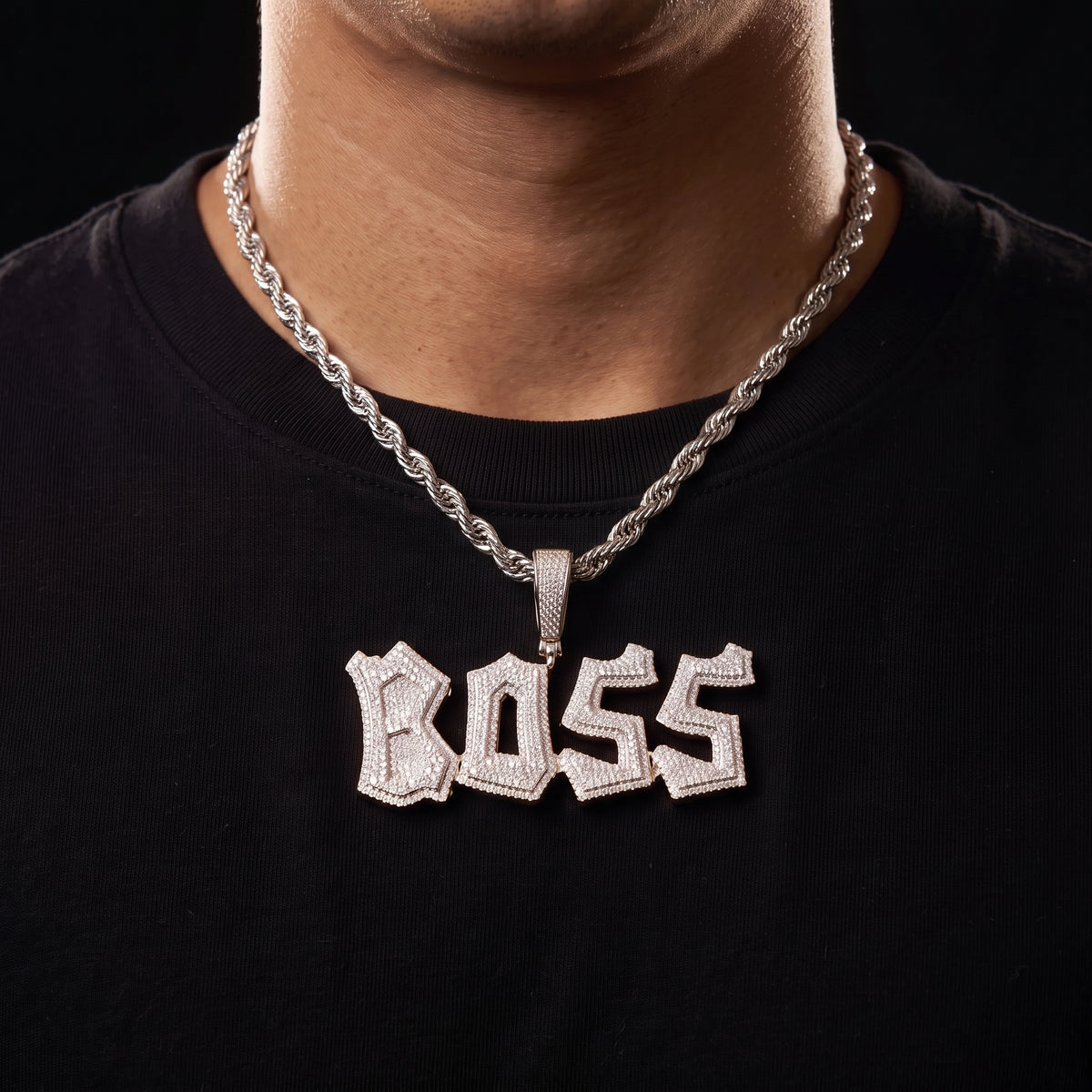 Iced Out Graffiti Custom Letter Name Pendant - Different Drips