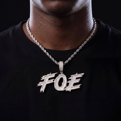 Iced Out Marker Script Custom Letter Name Pendant - Different Drips