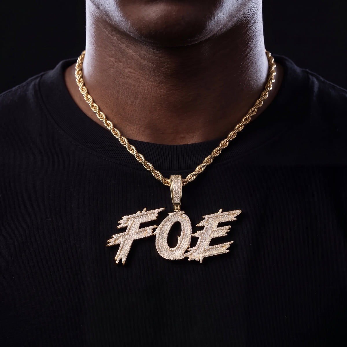 Iced Out Marker Script Custom Letter Name Pendant - Different Drips