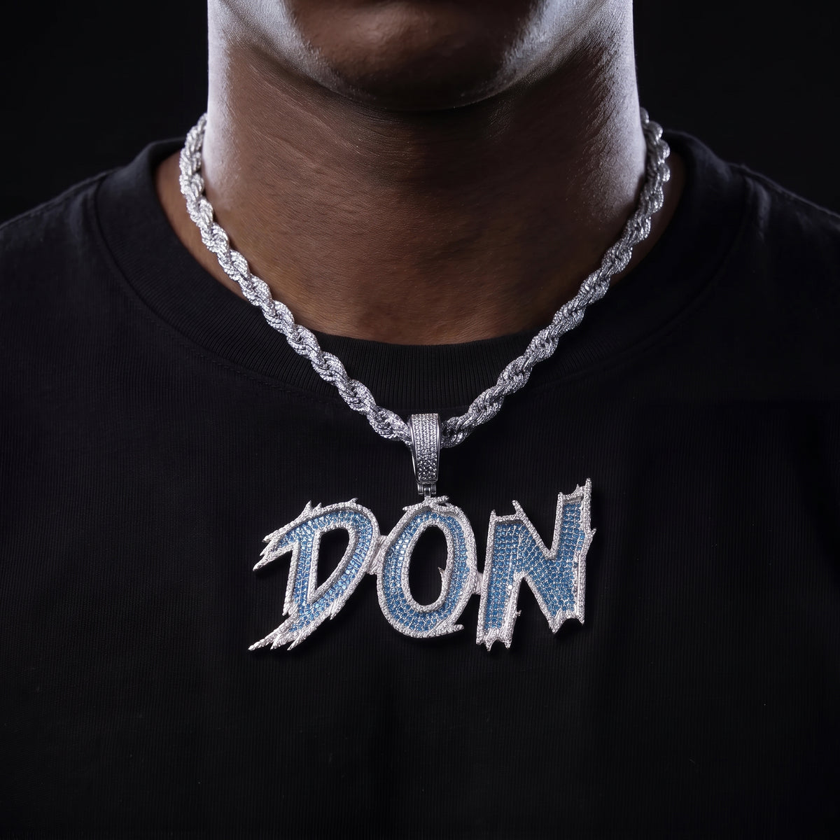 Iced Out Marker Script Custom Letter Name Pendant - Different Drips