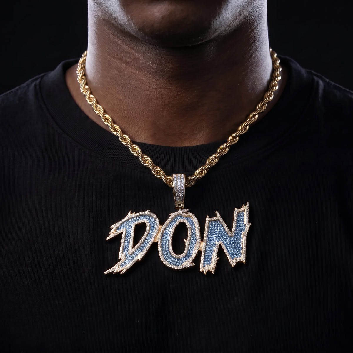 Iced Out Marker Script Custom Letter Name Pendant - Different Drips
