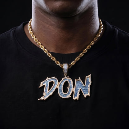 Iced Out Marker Script Custom Letter Name Pendant - Different Drips