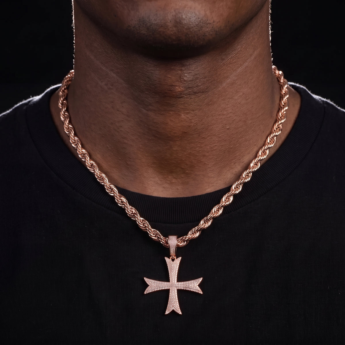 Iced Out Holy Cross Pendant - Different Drips