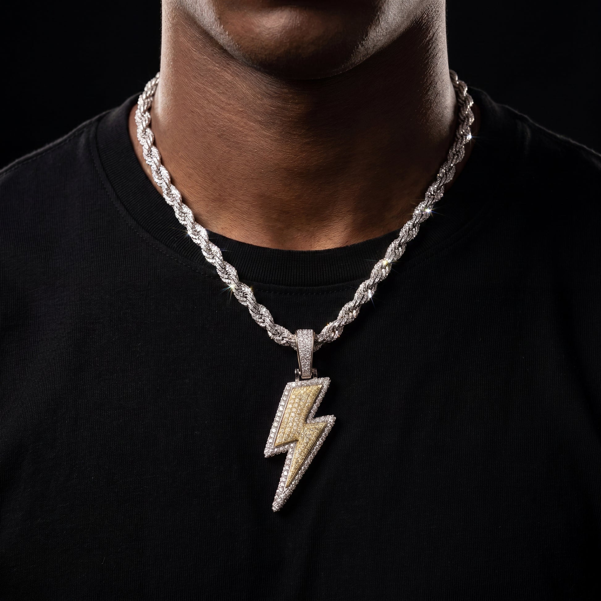 Large Lightning Bolt Pendant - Different Drips