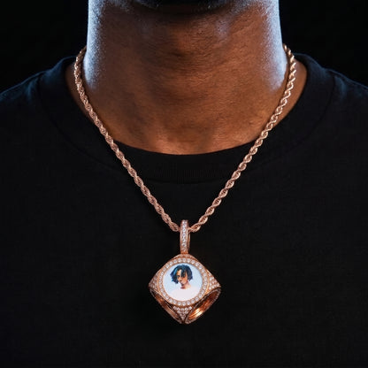 Custom Cube 6 Sided Cube Custom Photo Pendant - Different Drips