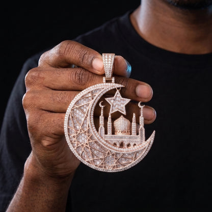 Crescent & Star Mosque Custom Photo Pendant - Different Drips
