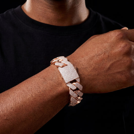 20mm Iced Out Cuban Prong Bracelet - Different Drips