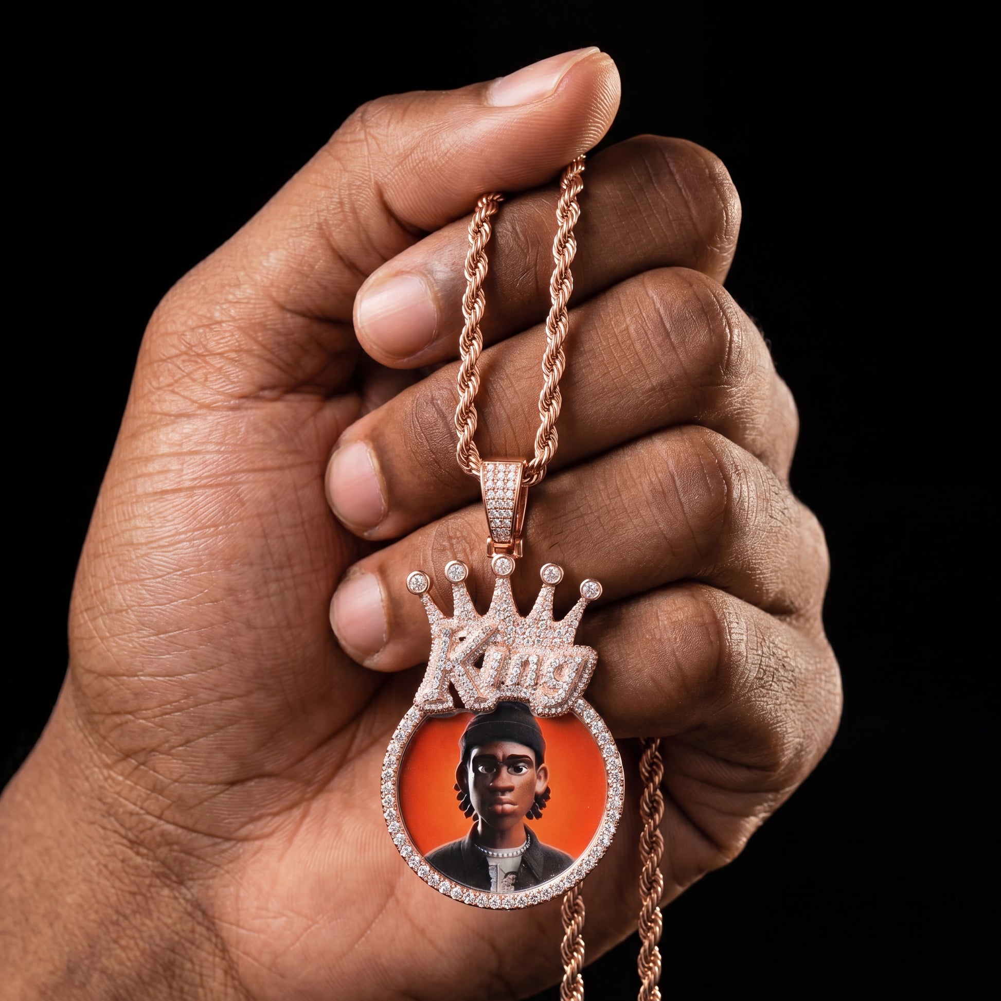 Crowned King Custom Photo Pendant - Different Drips