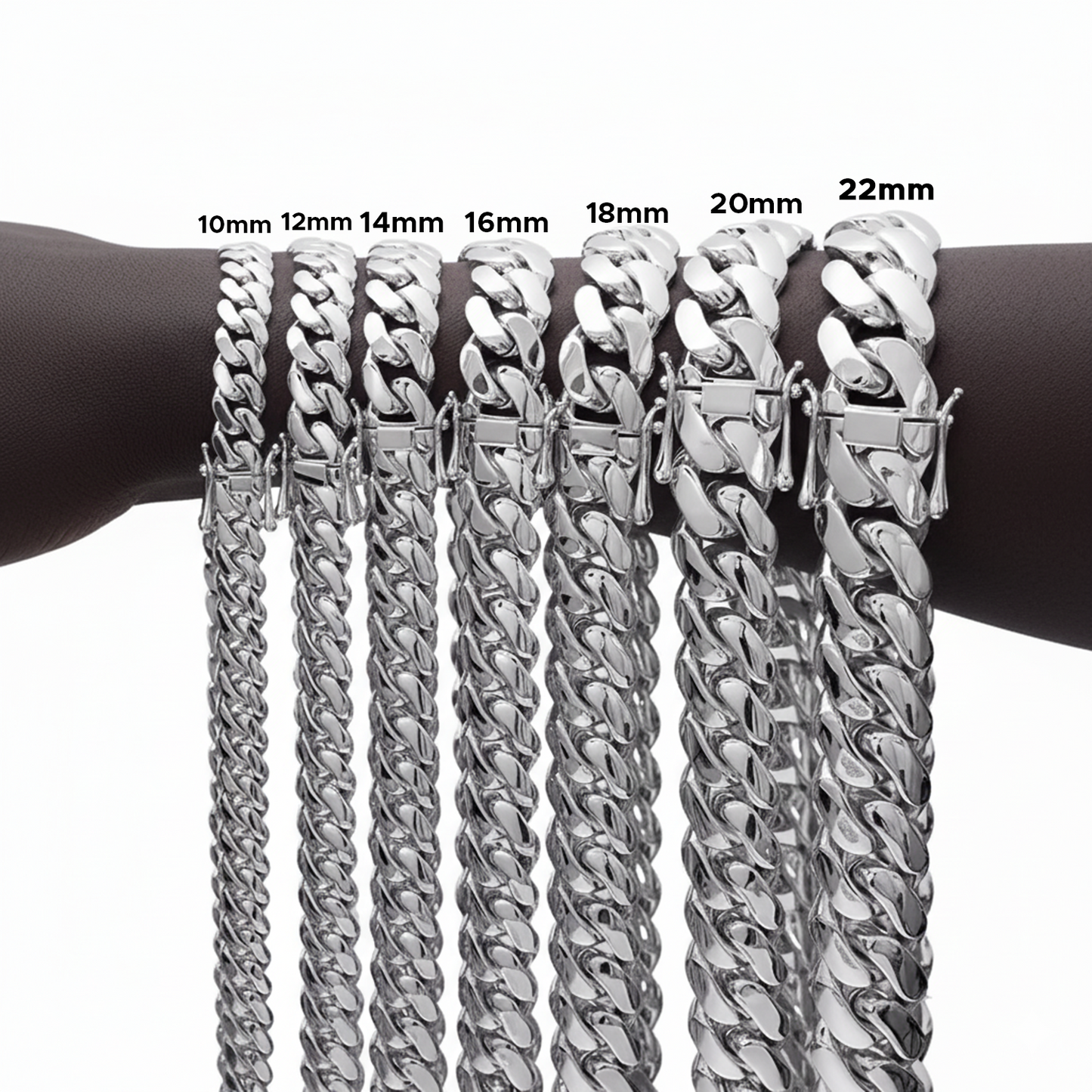 10-22mm Solid 18k Gold Plated Miami Cuban Link Chain - Different Drips