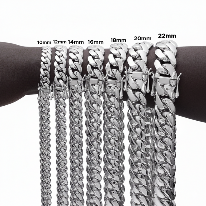 10-22mm Solid 18k Gold Plated Miami Cuban Link Chain - Different Drips