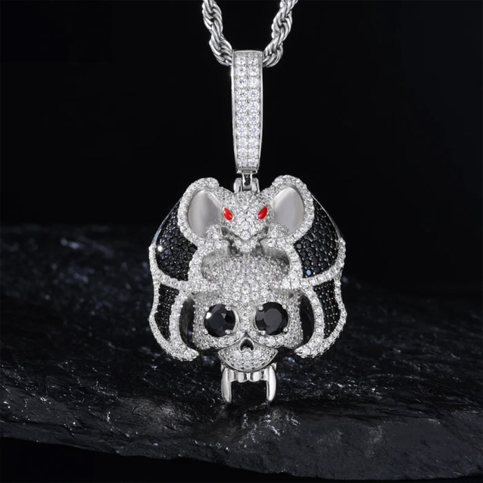 S925 Moissanite Diamond Bat Skull Pendant - Different Drips