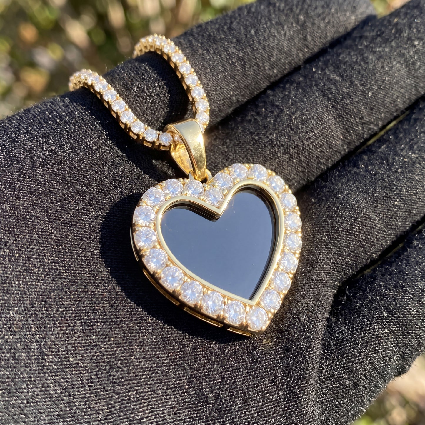 Iced Personalized Custom Memorial Photo Ring - Different Drips