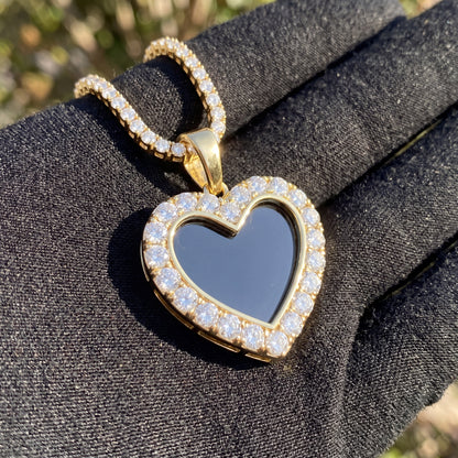 Iced Personalized Custom Memorial Photo Ring - Different Drips