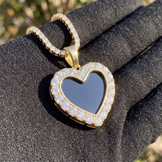 Iced Personalized Custom Memorial Photo Ring - Different Drips