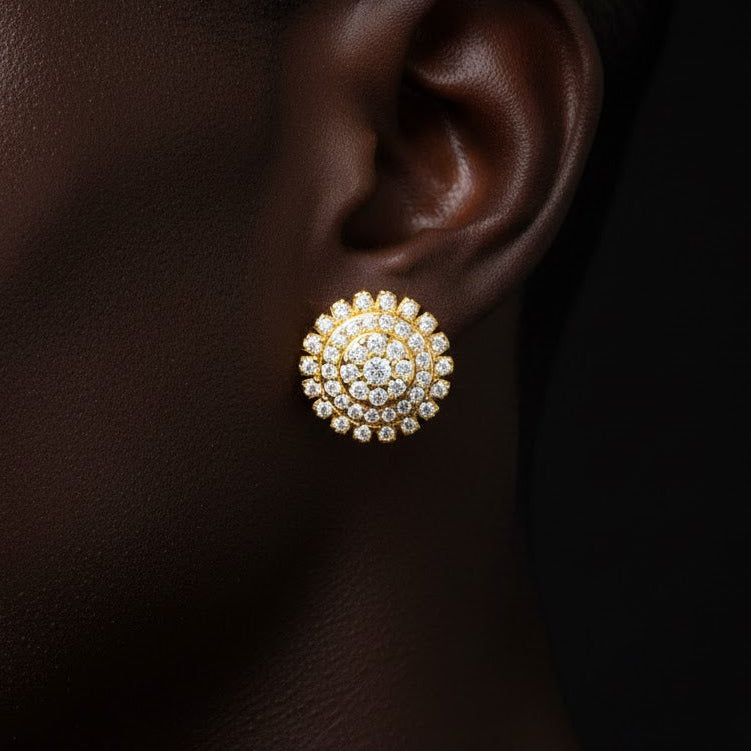 Sunburst Cluster Stud Earrings - Different Drips