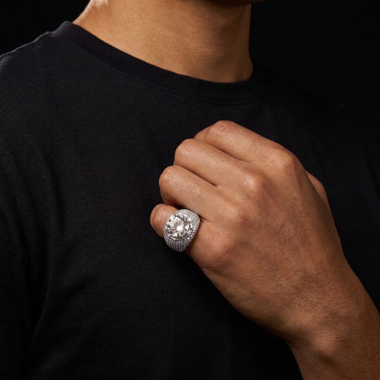 Round Cut and Mirco Pave Ring - Different Drips