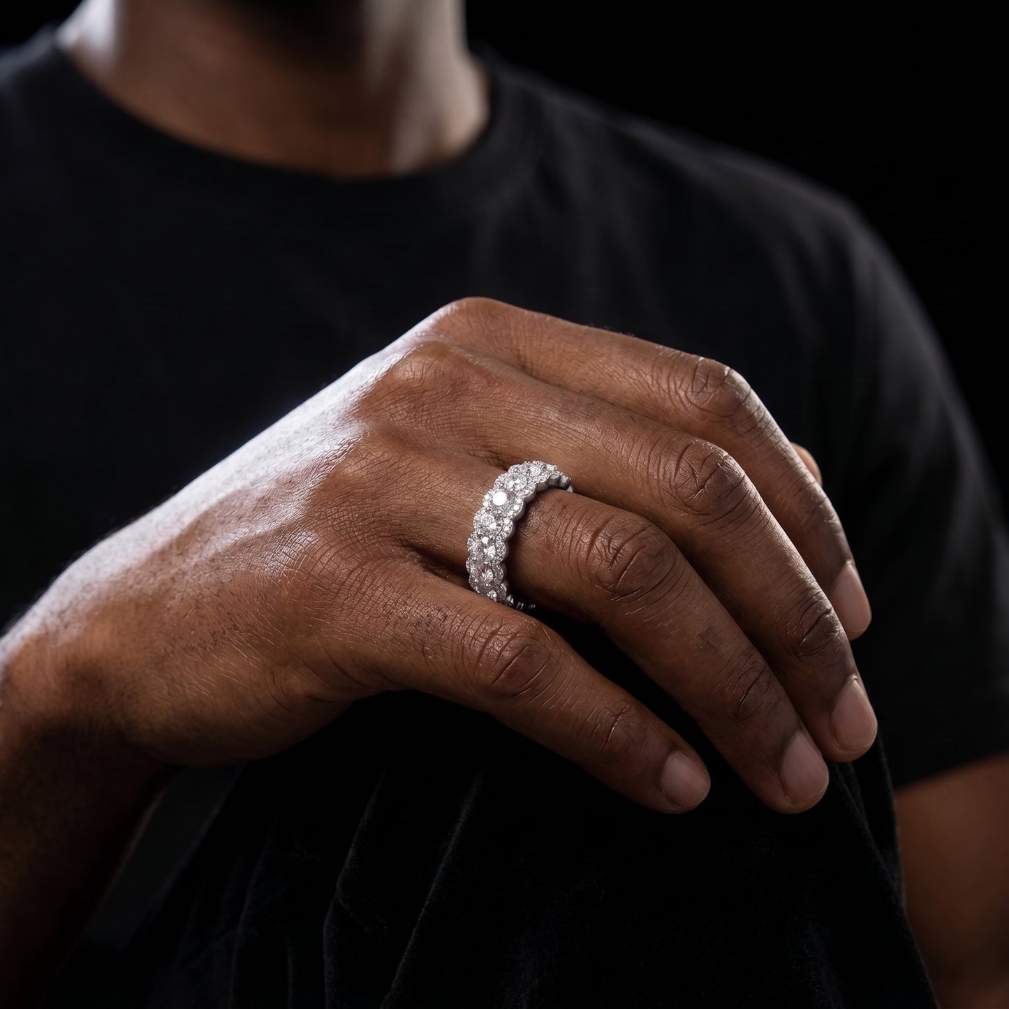 3mm S925 Moissanite Band Ring - Different Drips