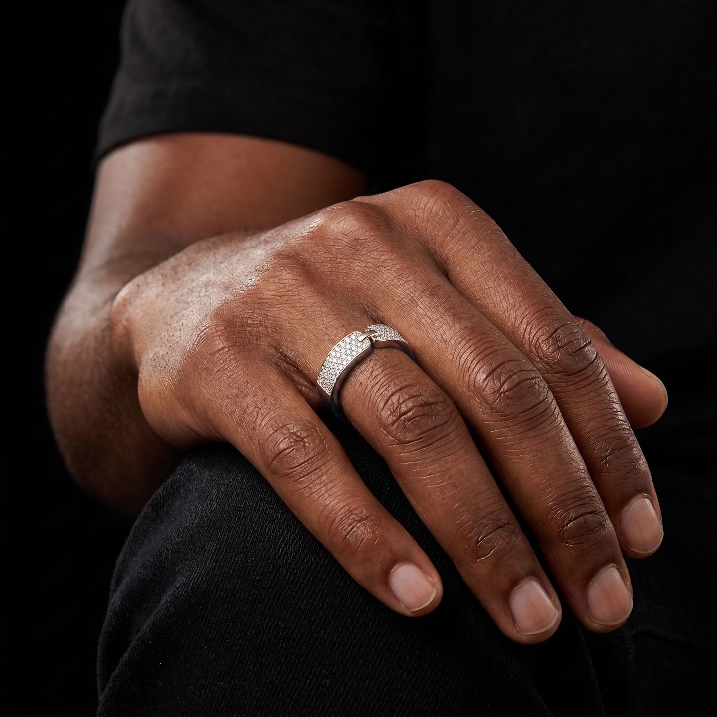Iced Out Double Sided Ring - Different Drips