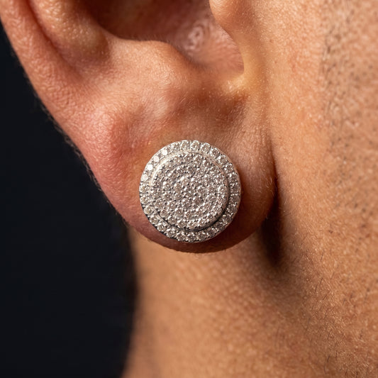925 Sterling Silver Moissanite Round Stud Earrings - Different Drips