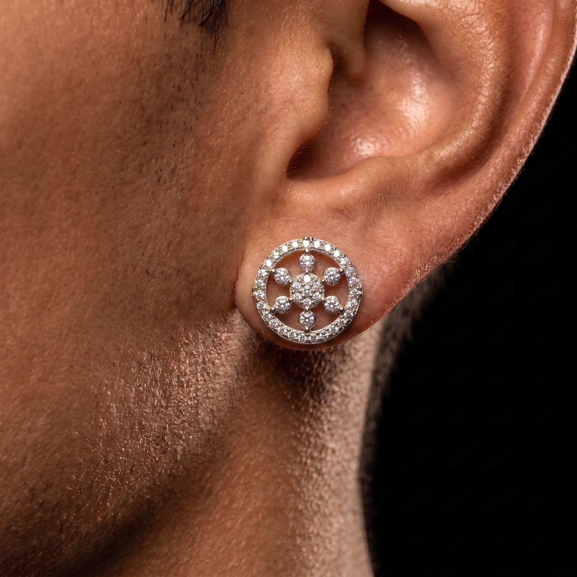 Round Flower Cluster Stud Earrings - Different Drips