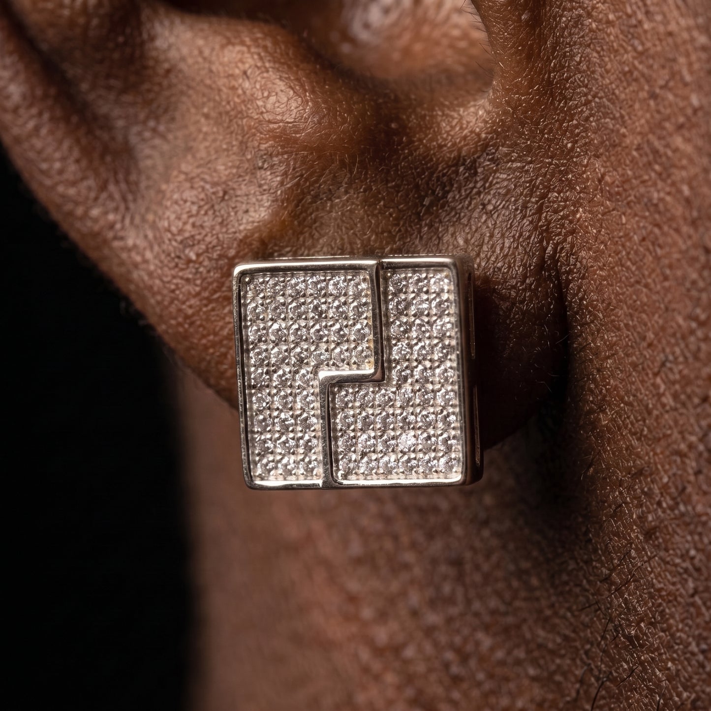 10mm Monogram Square Cut Earrings - Different Drips