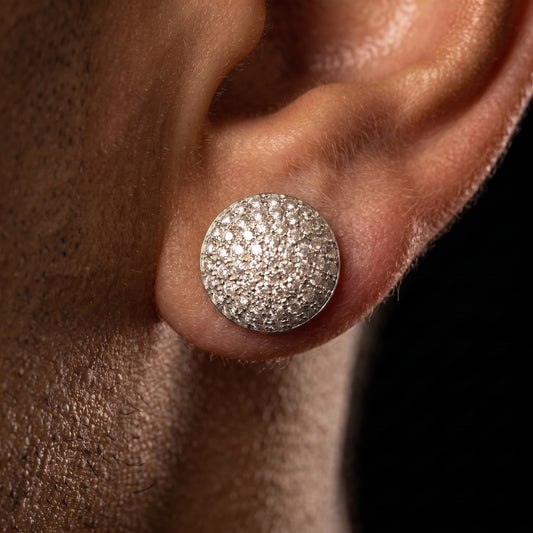 S925 Moissanite Pave Disco Stud Earrings - Different Drips