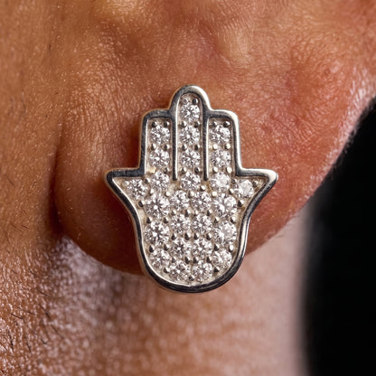 S925 Iced Hamsa Moissanite Stud Earrings - Different Drips