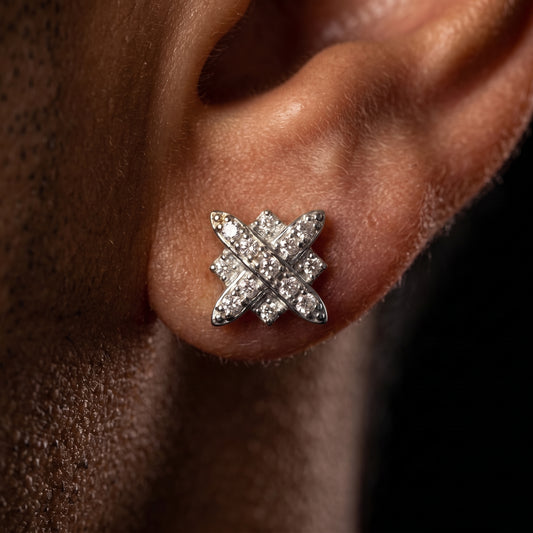 S925 Moissanite XO Cluster Stud Earrings - Different Drips