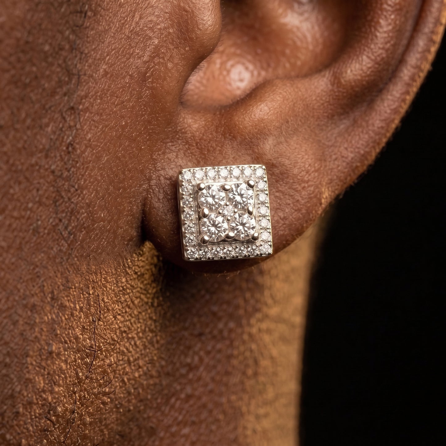 S925 Moissanite Square Stud Earrings - Different Drips