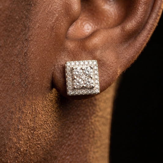 S925 Moissanite Square Stud Earrings - Different Drips