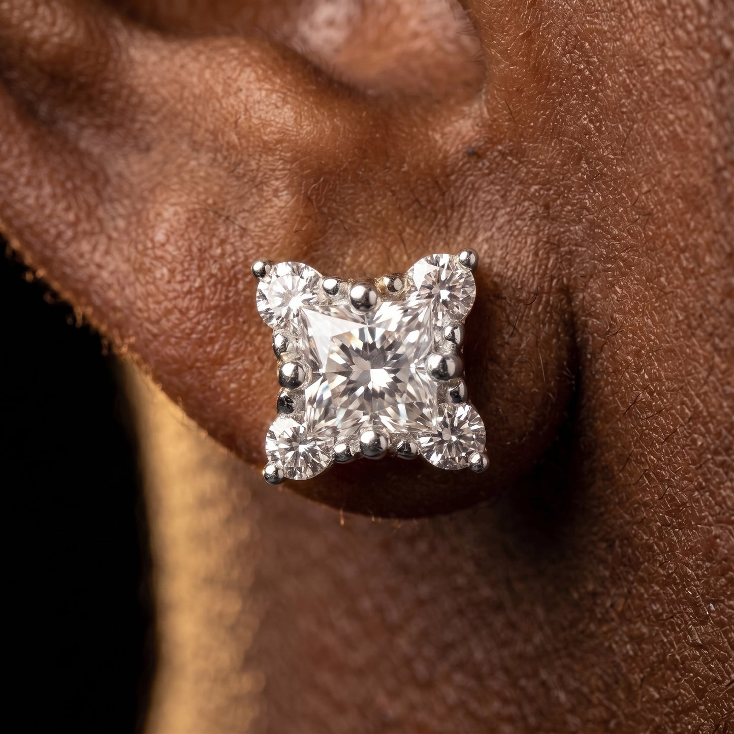 S925 Moissanite Cluster Stud Earrings - Different Drips