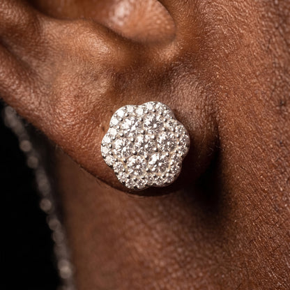 S925 Moissanite Diamond Flower Cluster Earrings - Different Drips