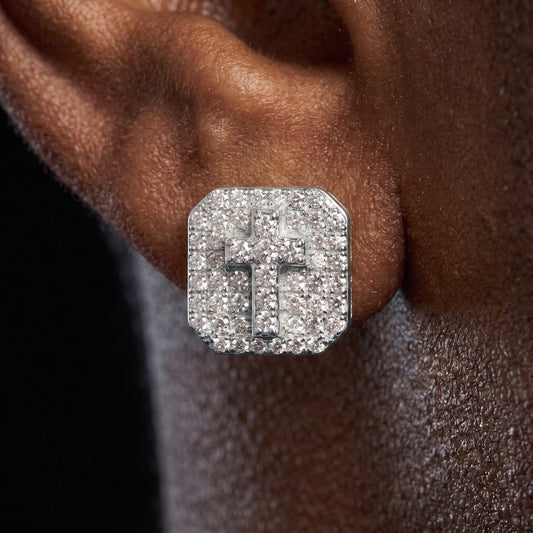 S925 Moissanite Diamond Cross Stud Earrings - Different Drips