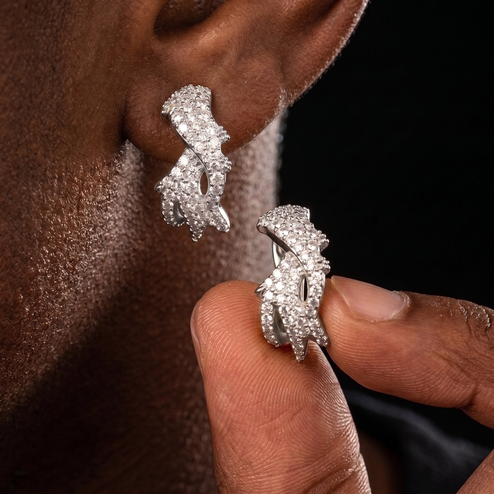 S925 Moissanite Crown Of Thorns Earrings - Different Drips