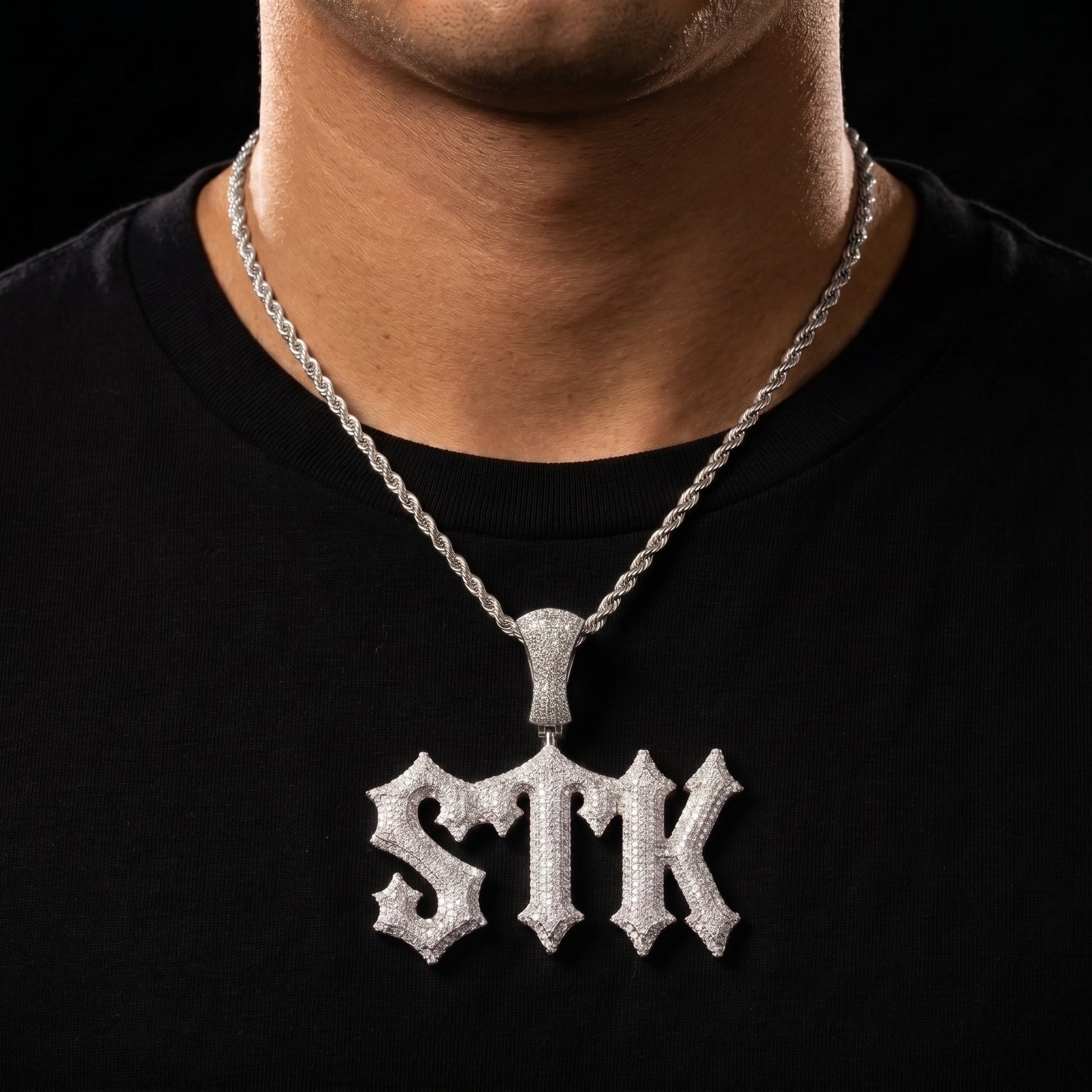 College Font Custom Letter Pendant - Different Drips