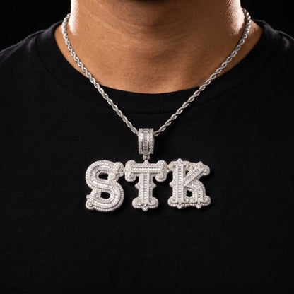 Baguette College Font Custom Letter Pendant - Different Drips